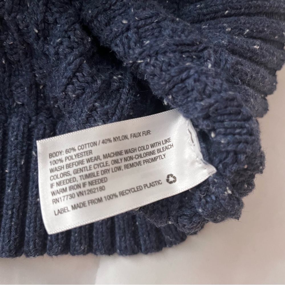 Cat & Jack Kid’s Textured Navy Crewneck Sweater - Picture 4 of 4